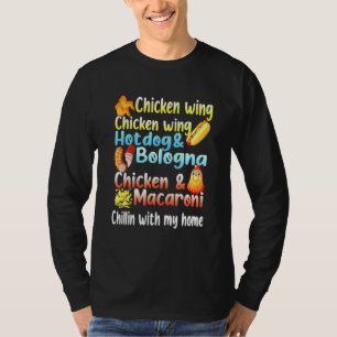 Camiseta Perro caliente del ala de pollo y Bolonia
