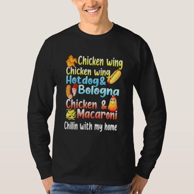 Camiseta Perro caliente del ala de pollo y Bolonia (Anverso)