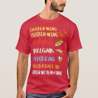 Camiseta Perro caliente del ala de pollo y Bolonia