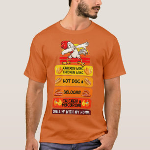 Camiseta Perro caliente del ala de pollo y Bolonia