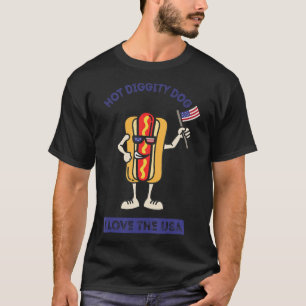 Camiseta Perro Caliente Diggity 4 de Julio Patriótico BBQ P