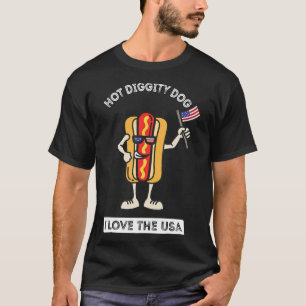 Camiseta Perro Caliente Diggity 4 de julio Patriótico BBQ P
