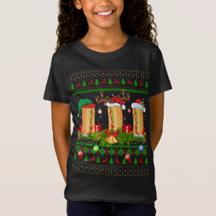 Camiseta Perro caliente Dish Lover Xmas Santa Ugly Hot Dog 