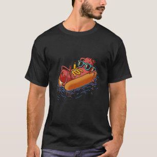 Camiseta Perro Caliente En Una Piscina Servicio De Verano D