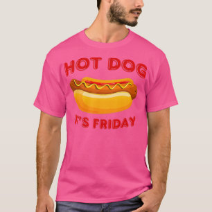 Camiseta Perro caliente es ropa divertida de viernes