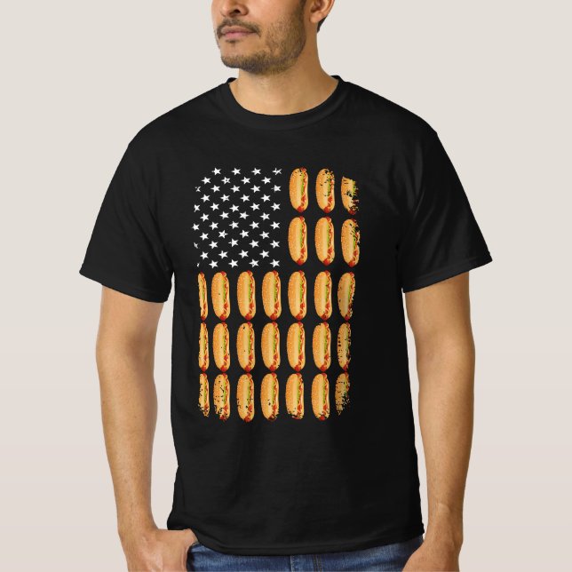 Camiseta Perro caliente Estados Unidos Bandera estadouniden (Anverso)