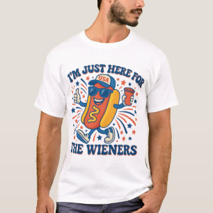 Camiseta Perro Caliente Estoy Acá Para Los Wieners 4 De Jul