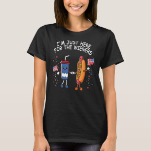Camiseta Perro Caliente Estoy Acá Para Los Wieners Gracioso