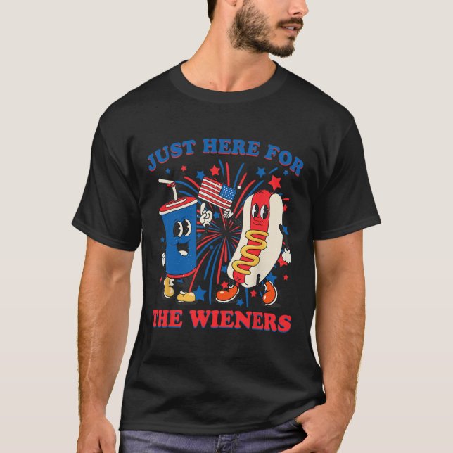 Camiseta Perro caliente, estoy aquí para el 4 de julio (Anverso)