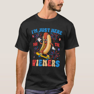 Camiseta Perro caliente estoy aquí por los Wieners Gracioso