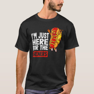 Camiseta Perro caliente gracioso que estoy aquí para el Wie