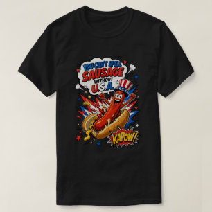 Camiseta Perro Caliente Patriótico USA Pop Art - Divertido