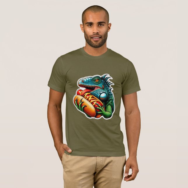 CAMISETA PERRO CALIENTE QUE AMA A IGUANA (Anverso completo)