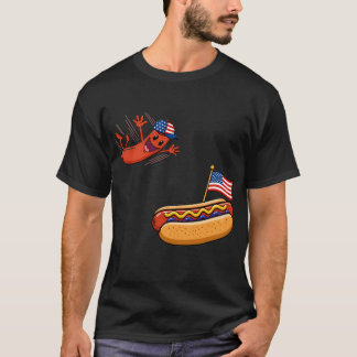 Camiseta Perro Caliente Saltando Gorra de béisbol de la ban