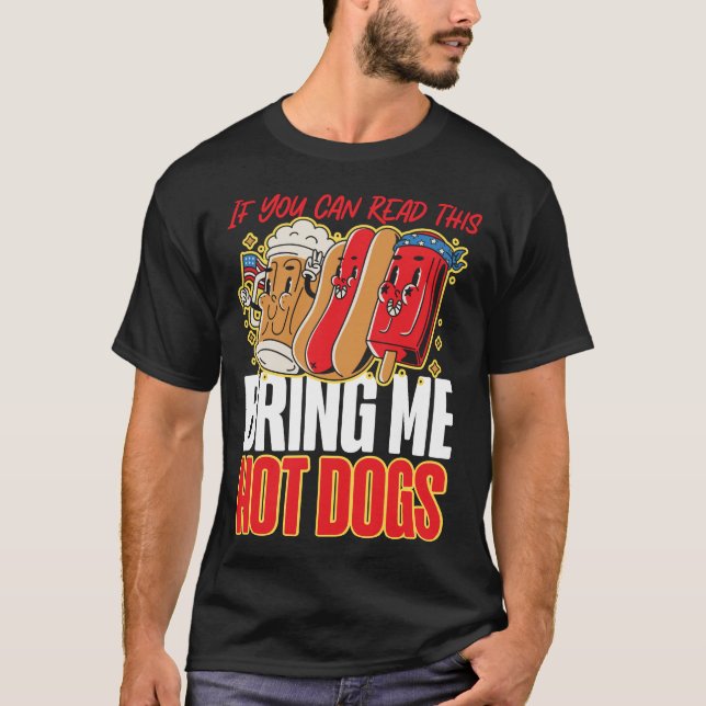 Camiseta Perro caliente si puedes leer esto me trae perros  (Anverso)