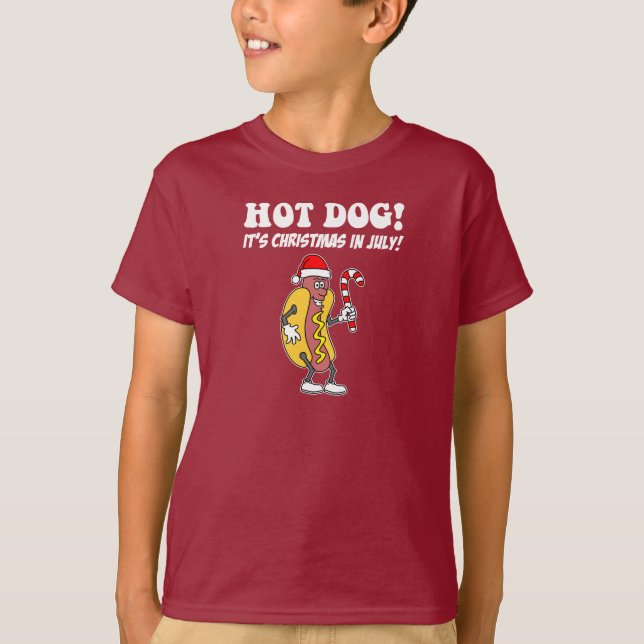 Camiseta Perro caliente son Navidades en julio gracioso (Anverso)