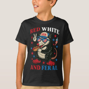 Camiseta Perro Caliente Zarigüeya Feral Rojo Blanco Y Bande