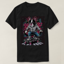Camiseta Perro callejero viaja en Skateboard