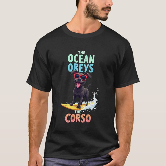 Camiseta Perro Cane Corso Surfista Genial (Anverso)