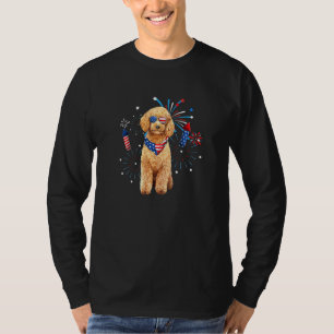Camiseta Perro Caniche Bandera Americana De EE. UU. 4 De Ju