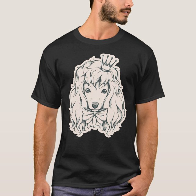 Camiseta perro caniche de princesa adorable (Anverso)