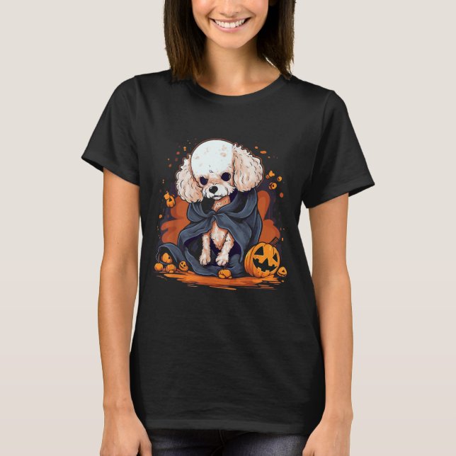 Camiseta Perro Caniche Halloween (Anverso)