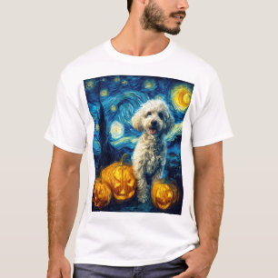 Camiseta Perro Caniche Lindo Calabaza de Halloween Jack O L