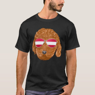 Camiseta Perro Caniche Marrón Bandera Austriaca Austria Bol