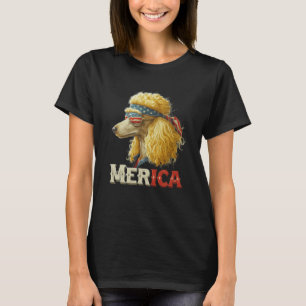 Camiseta Perro Caniche - Patriótico USA 4 de Julio Bandera