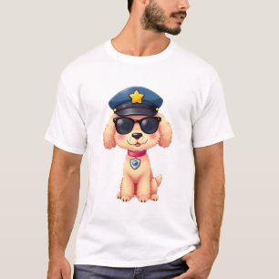 Camiseta Perro Caniche Policía Anime Chibi