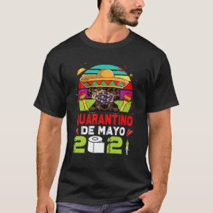 Camiseta Perro canino canino máscara de cara Quarantino Fun