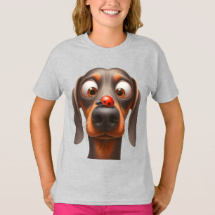 Camiseta Perro caprichoso con mariquita en la nariz