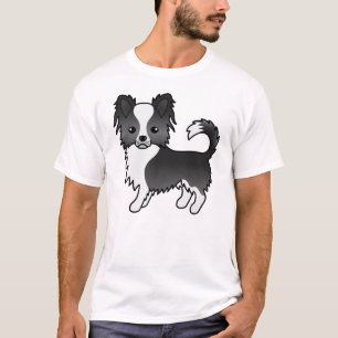Camiseta Perro Cartoon Chihuahua de Abrigo Largo Blanco y N