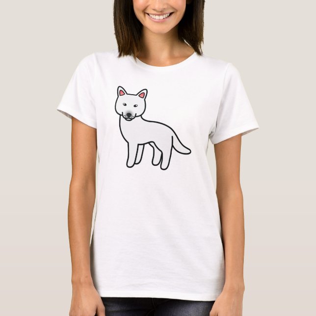 Camiseta Perro Cartoon Siberiano Husky Blanco (Anverso)