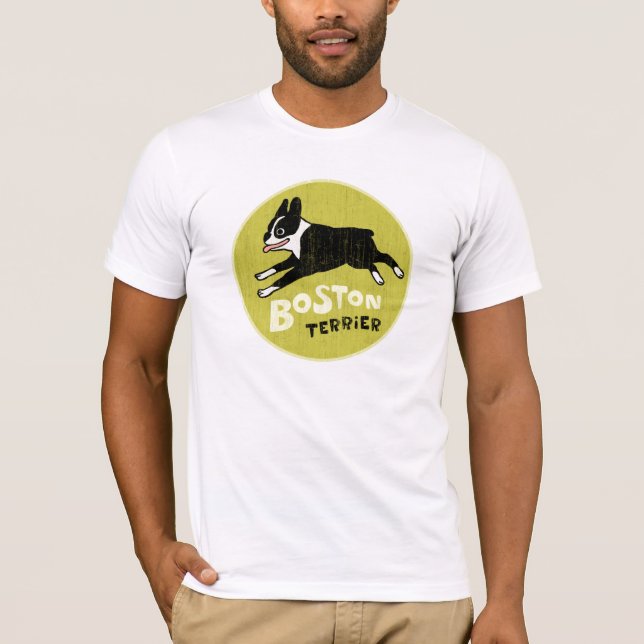 Camiseta Perro casero lindo de Boston Terrier del estilo (Anverso)