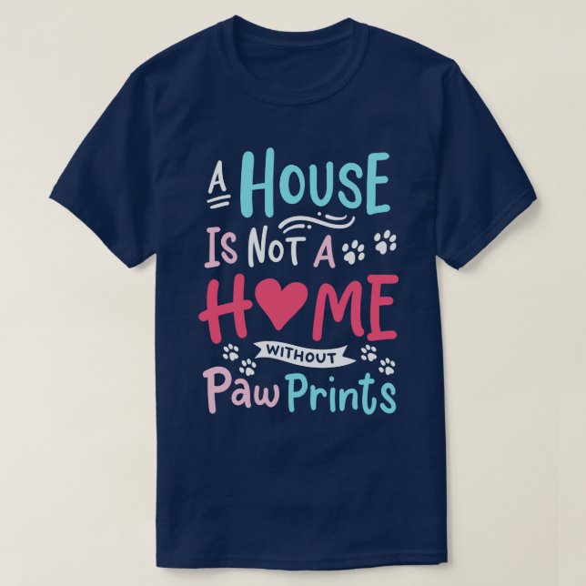 Camiseta Perro Cat Paw Print Pet Lover (Diseño del anverso)