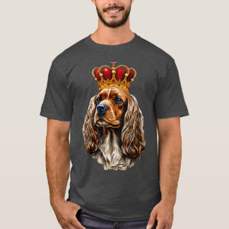 Camiseta Perro Cavalier King Charles Spaniel con corona