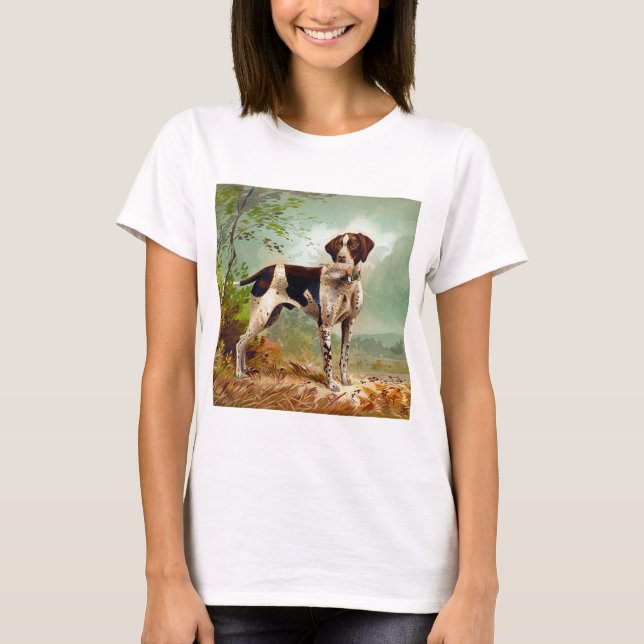 Camiseta Perro cazador con pájaro en la boca (Anverso)