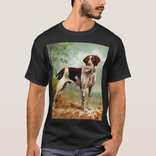 Camiseta Perro cazador con pájaro en la boca