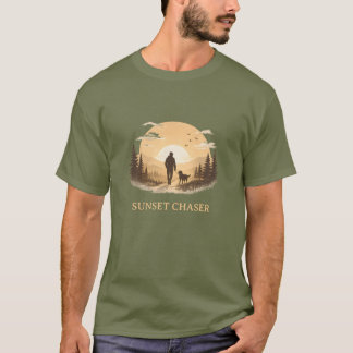 Camiseta Perro Cazador de Puesta de Sol