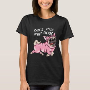 Camiseta Perro Cerdo Pug Ambas Curiosas De Conexión