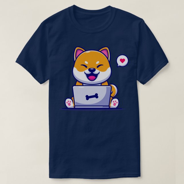 Camiseta Perro chiba chiba inu trabajando en Personalizado  (Diseño del anverso)