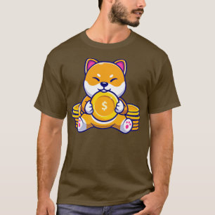Camiseta Perro chiba inu con Personalizado de monedas de or