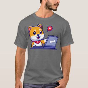 Camiseta Perro chiba inu trabajando en Personalizado de lap