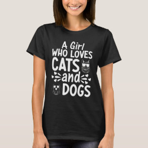 Camiseta Perro Chicas Gato I Un Chica Que Ama A Los Gatos Y