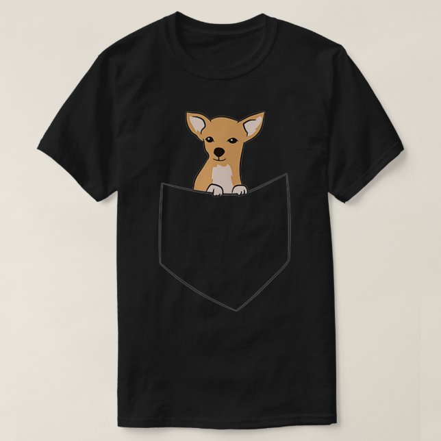 Camiseta Perro chihuahua chiquito en bolsillo gracioso chih (Diseño del anverso)