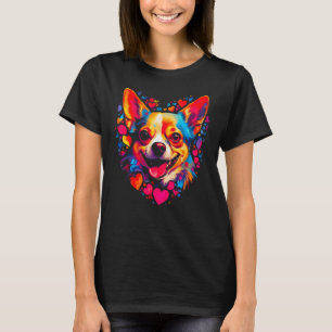 Camiseta Perro Chihuahua Corazón Rojo Rosa