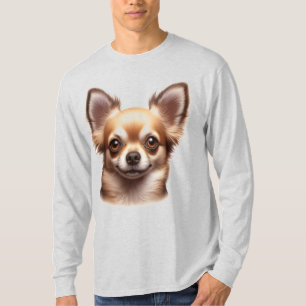 Camiseta Perro chihuahua de pelo largo