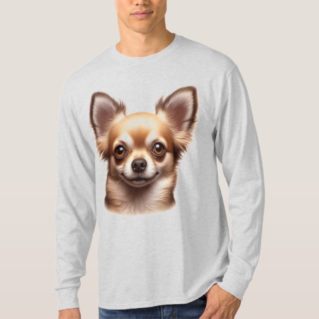 Camiseta Perro chihuahua de pelo largo (Anverso)