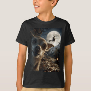 Camiseta Perro chihuahua divertido selfie luna llena voland